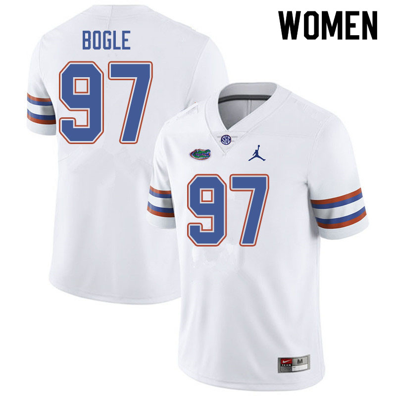 Jordan Brand Women #97 Khris Bogle Florida Gators College Football Jerseys Sale-White - Click Image to Close
